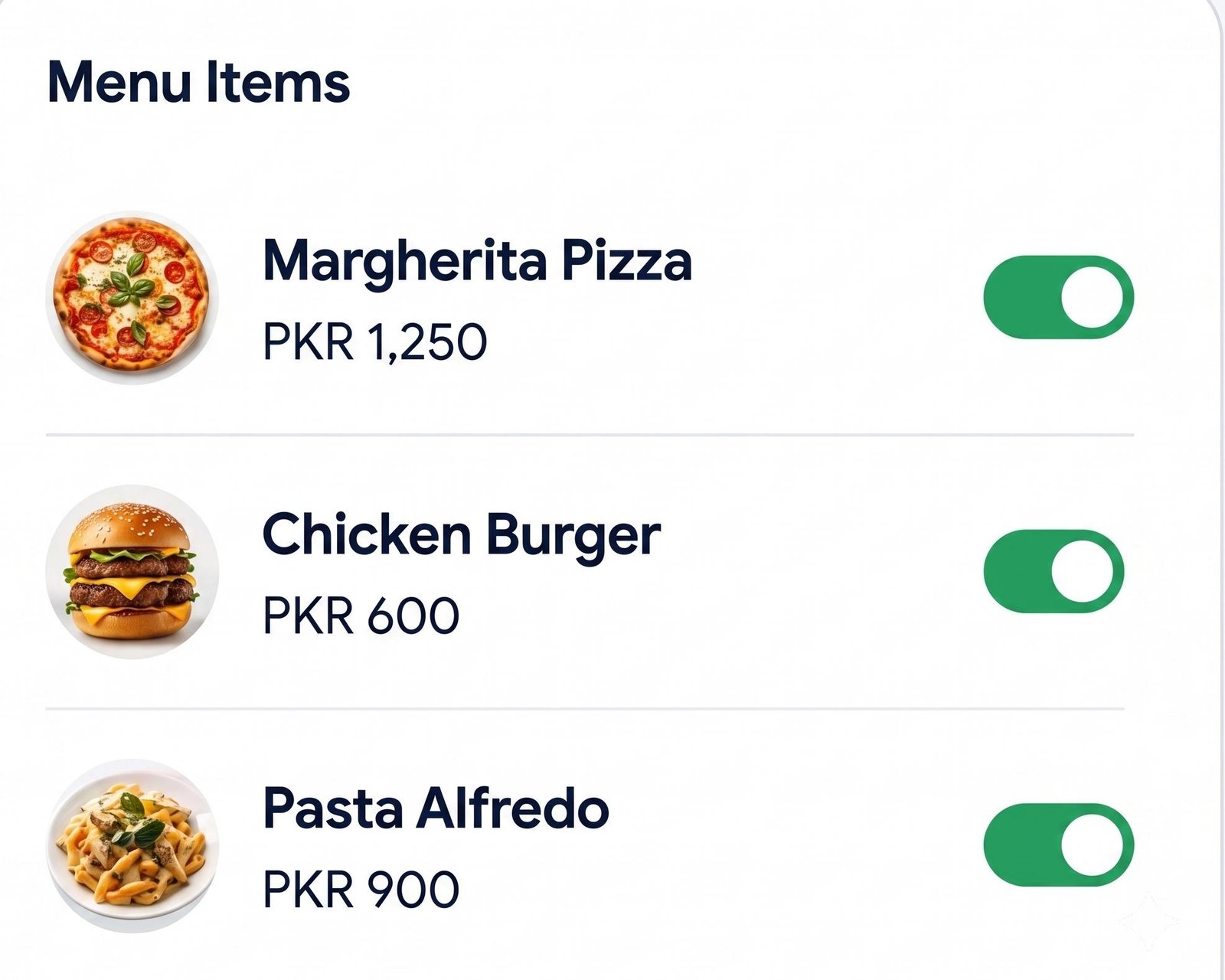 Menu management preview
